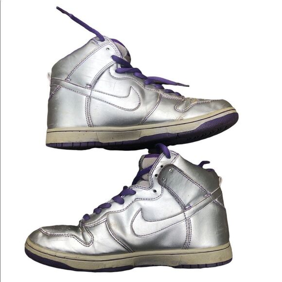 Vintage 2007 Nike SB Dunk High Premium ‘Dinosaur Jr’ Size 10 Silver - Picture 8 of 16